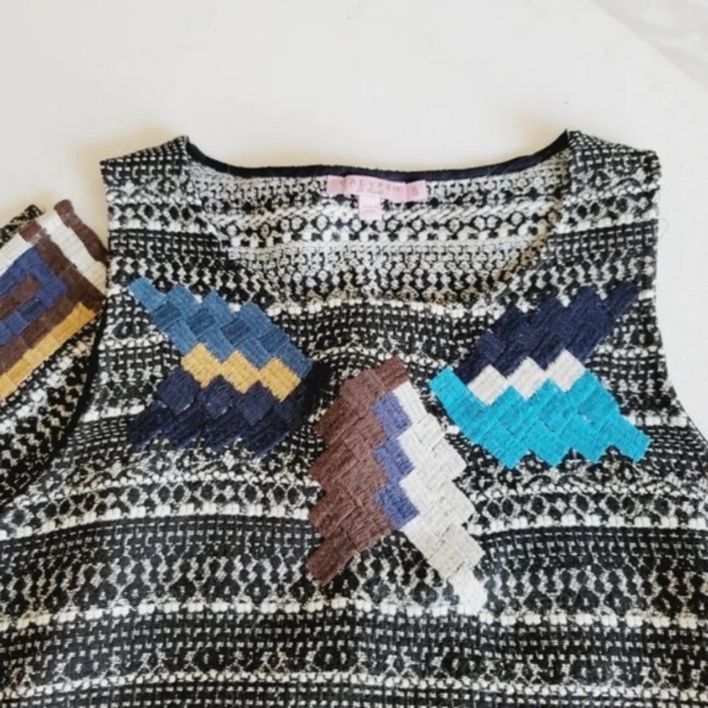 CALYPSO ST. BARTH - Tweed Embroidered Boho Tunic Size Small - Picture 8 of 13
